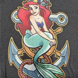 Disney Gray Short-Sleeve Logo Tee with White Print